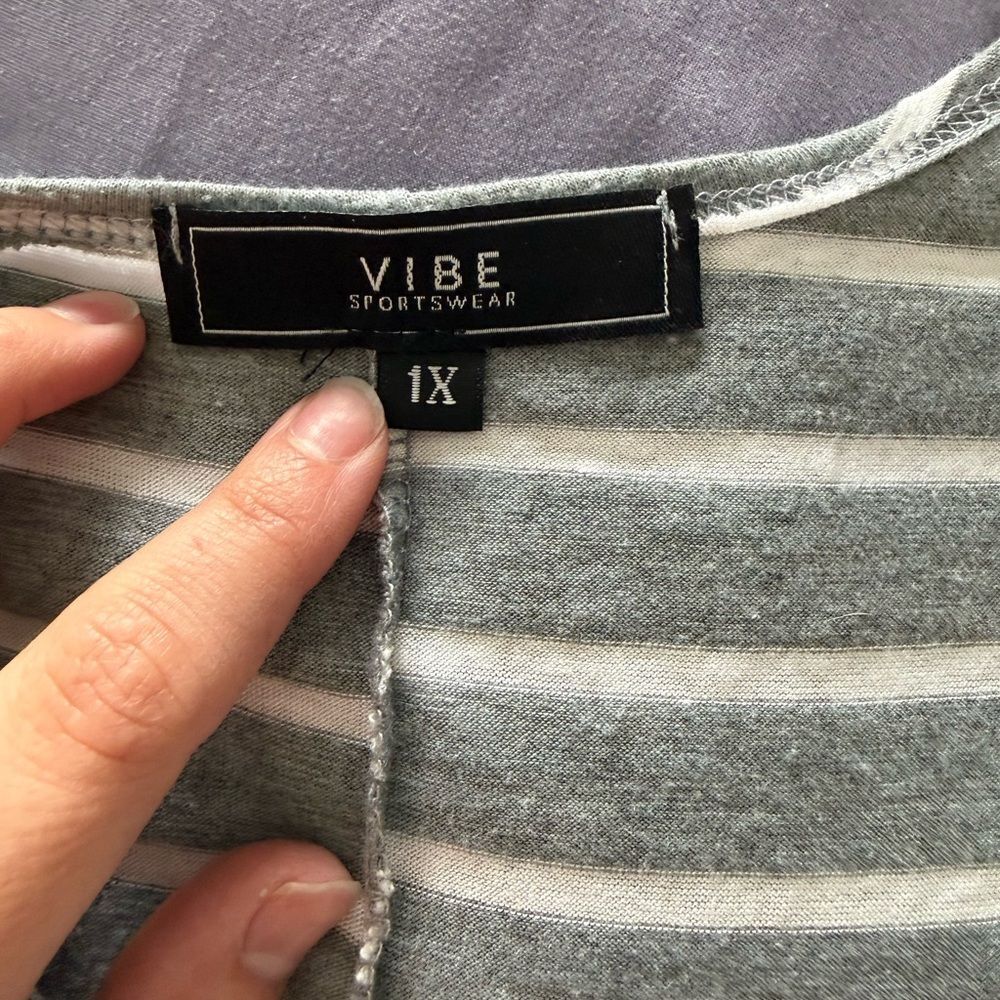 Vibe Sportswear Women's Gray Striped Dress - Picture 2 of 4
